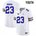 Youth Florida Gators #23 Demarkcus Bowman NCAA Nike White Authentic Stitched College Football Jersey PVA7762WN